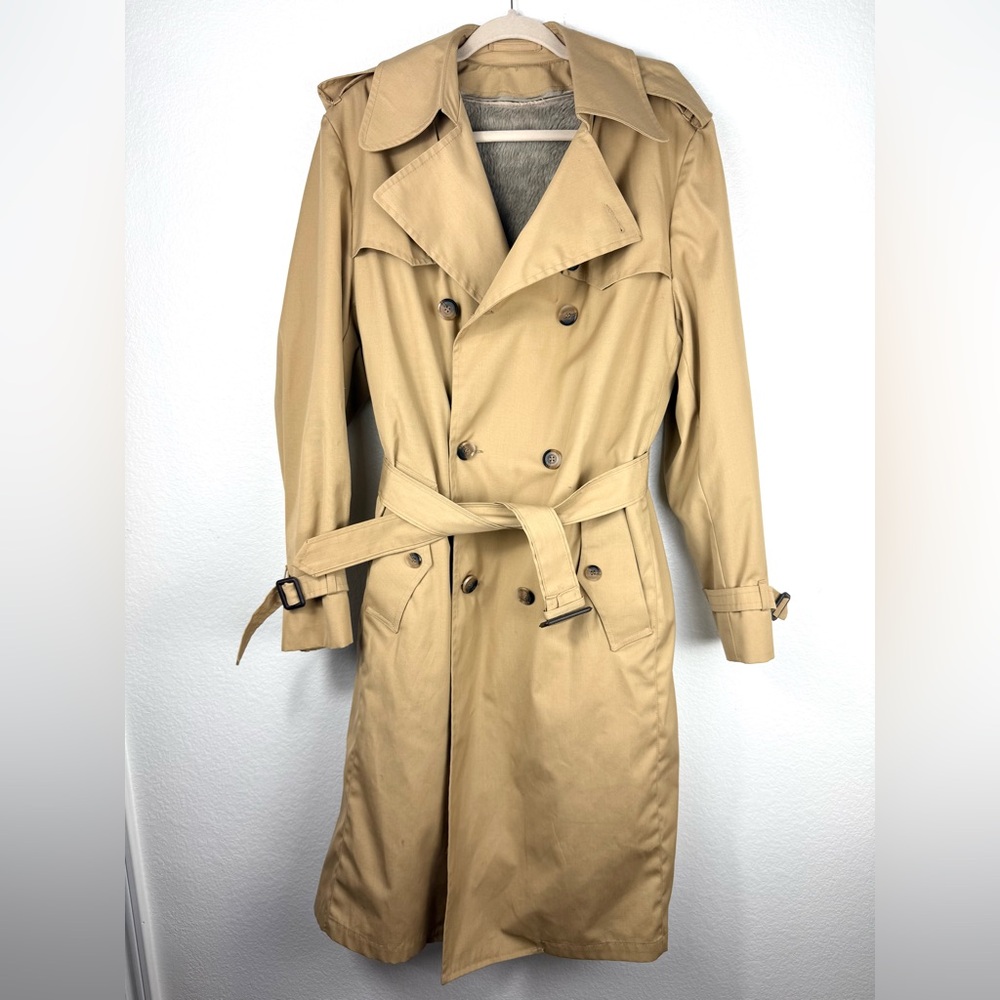 Clipper Mist vintage Classic Tan Trench Coat size 40